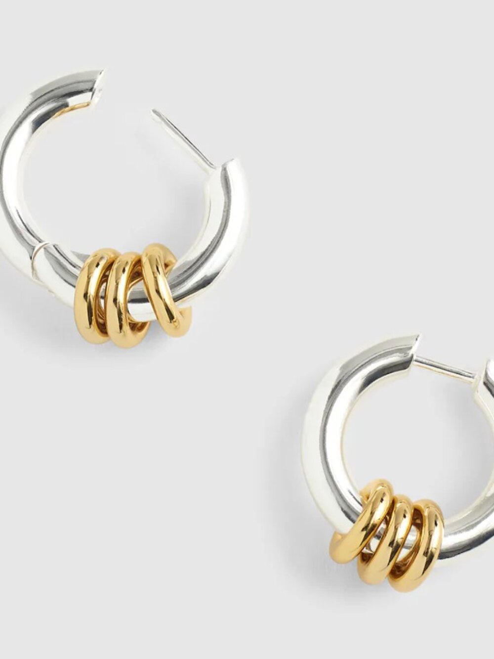 Madewell Mixed-Metal Triple-Ring Hoop Earrings NWT